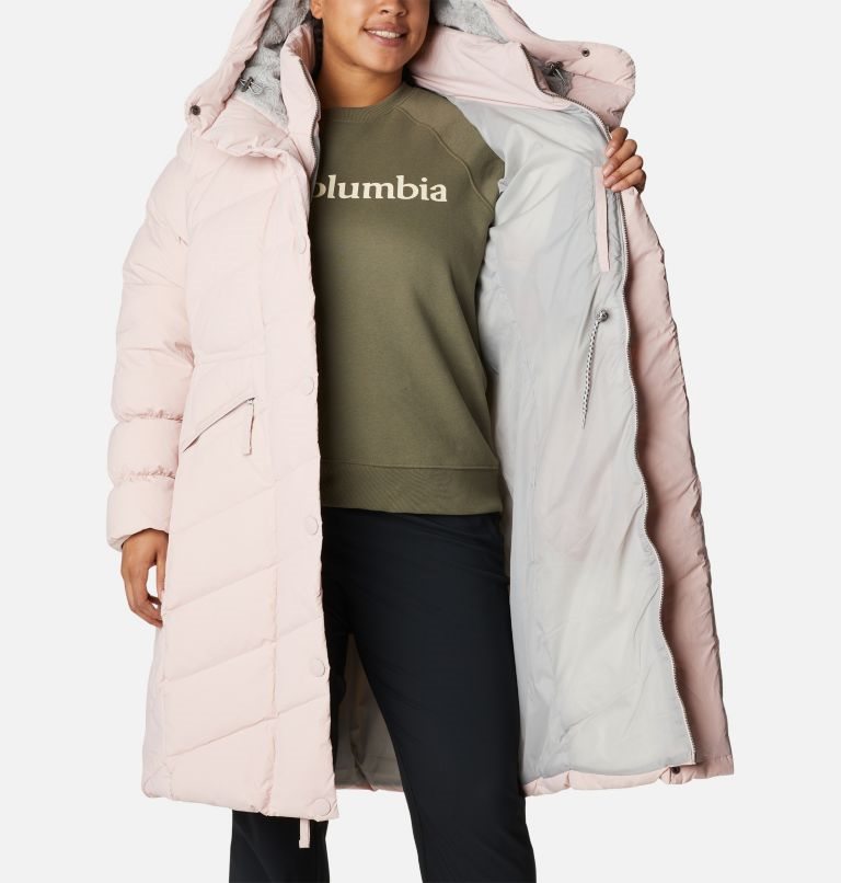 Women's Columbia Ember Springs Long Down Jackets Pink | Plus Size CA-C64A5
